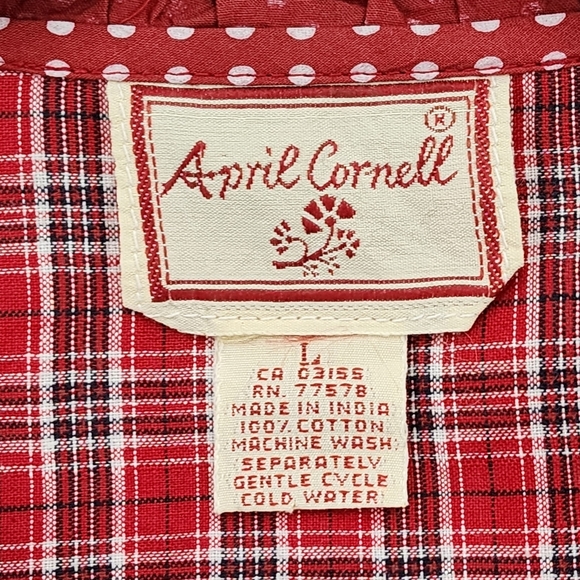 April Cornell Women's Vintage 100% Cotton Mixed Print Button Down Shirt - L - Picture 3 of 8